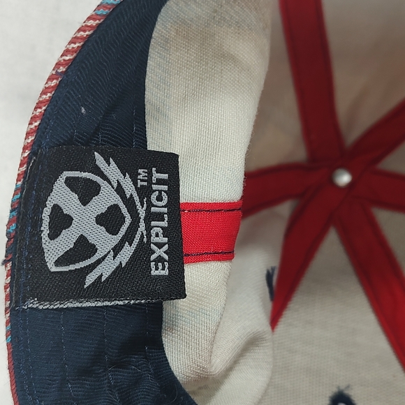 Explicit Size Small/Medium Ball Cap Blue Red White Plaid Hat - Picture 4 of 5